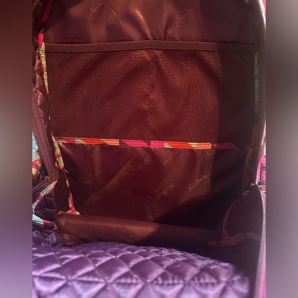 Vera Bradley Backpack Large Bohemian Chevron Padded Laptop / Straps Zip Pockets - Picture 5 of 9